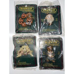 4 VTG Bearwear NOS Holiday‎ Lot Bunny Halloween Pumpkins Santa & Tea Time Bear